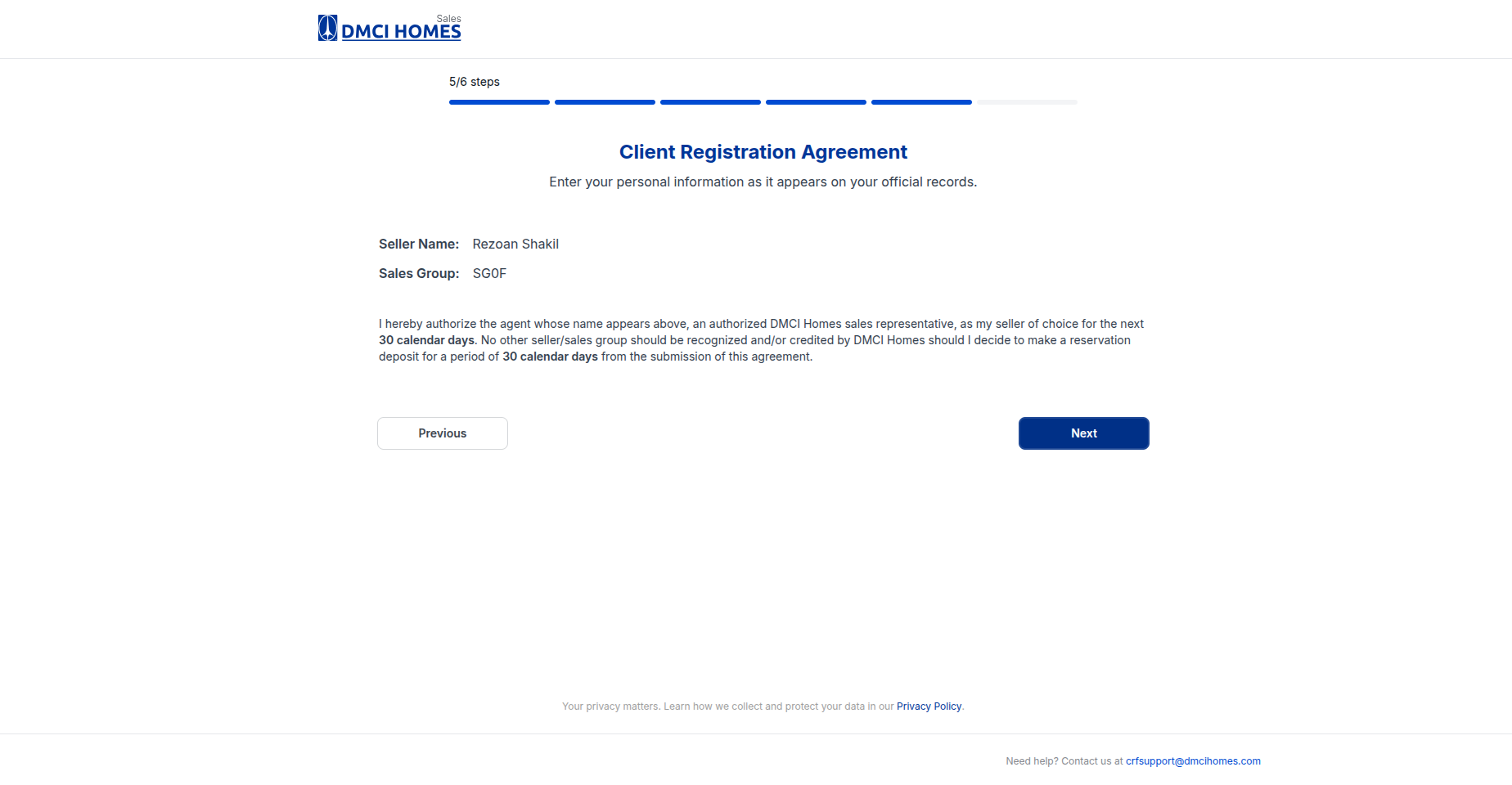 DMCI Sales - Client Registration Form (CRF) screenshot 10