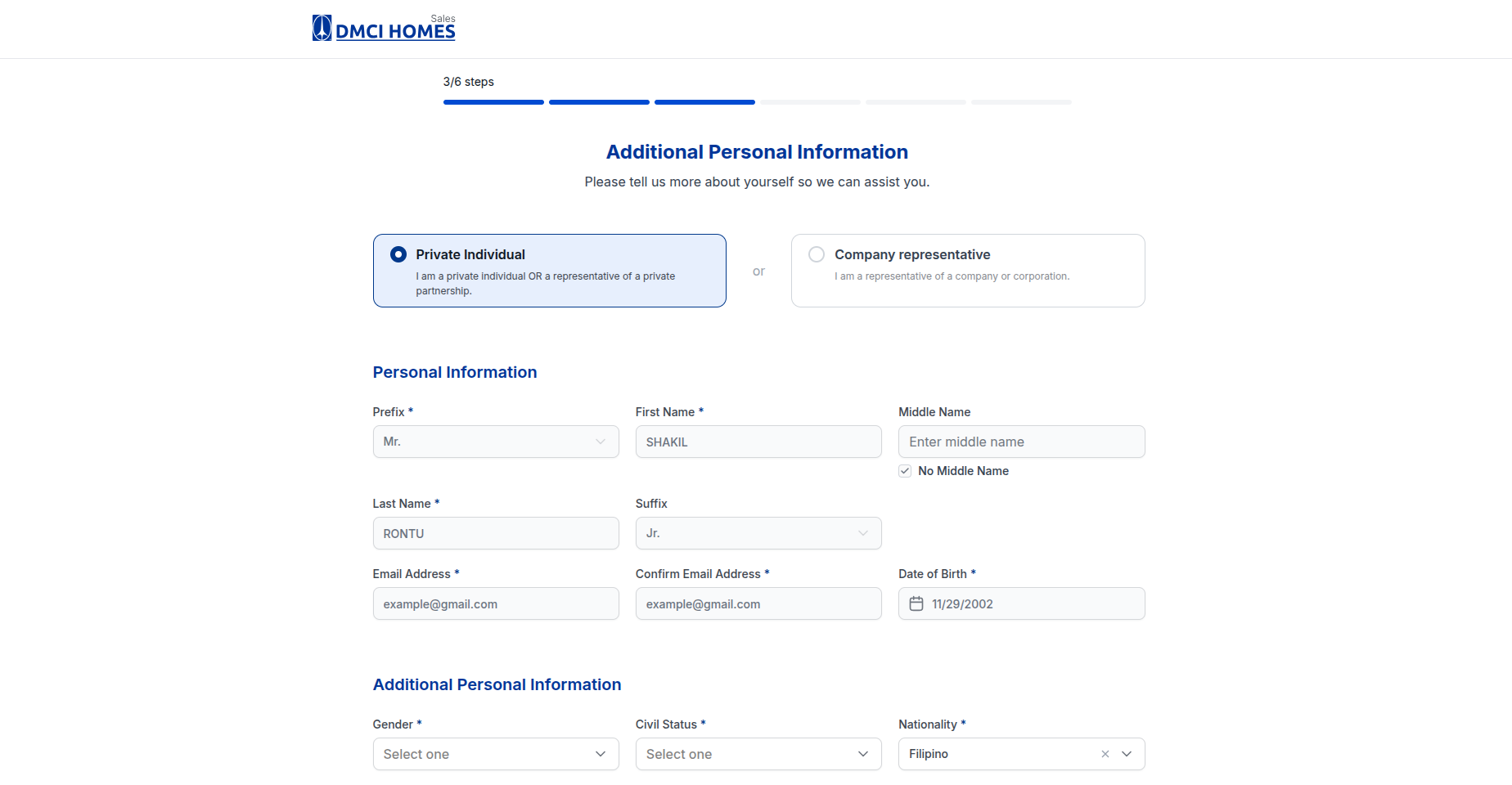 DMCI Sales - Client Registration Form (CRF) screenshot 5