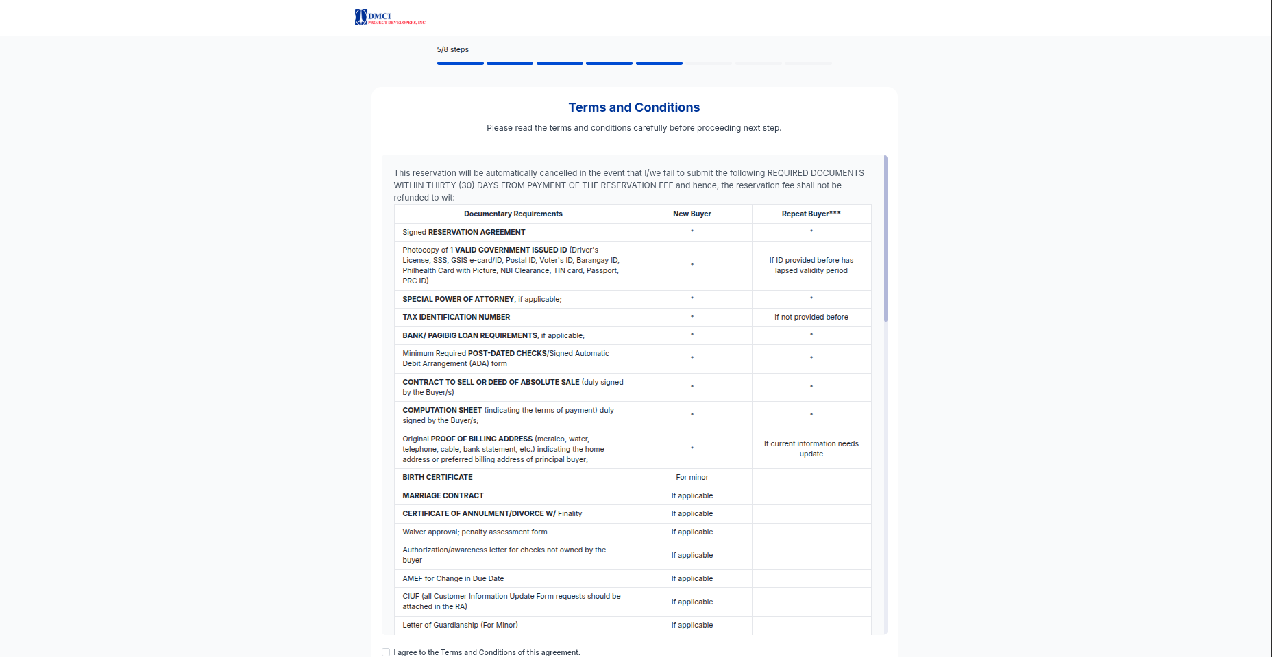 DMCI Sales - Reservation Agreement (RA) Form screenshot 7